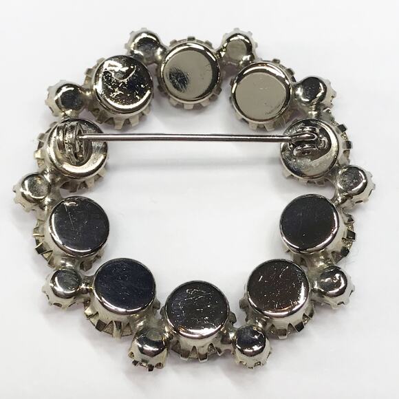 VTG Rhodium Plated Pastel Pink Purple Amethyst Brooch Rhinestones Silver Tone - Picture 12 of 12